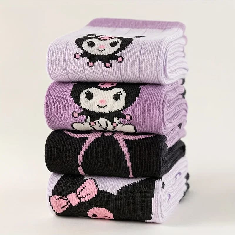 4 Pair Devil Baby Pastel Goth Kuromi Sock Set