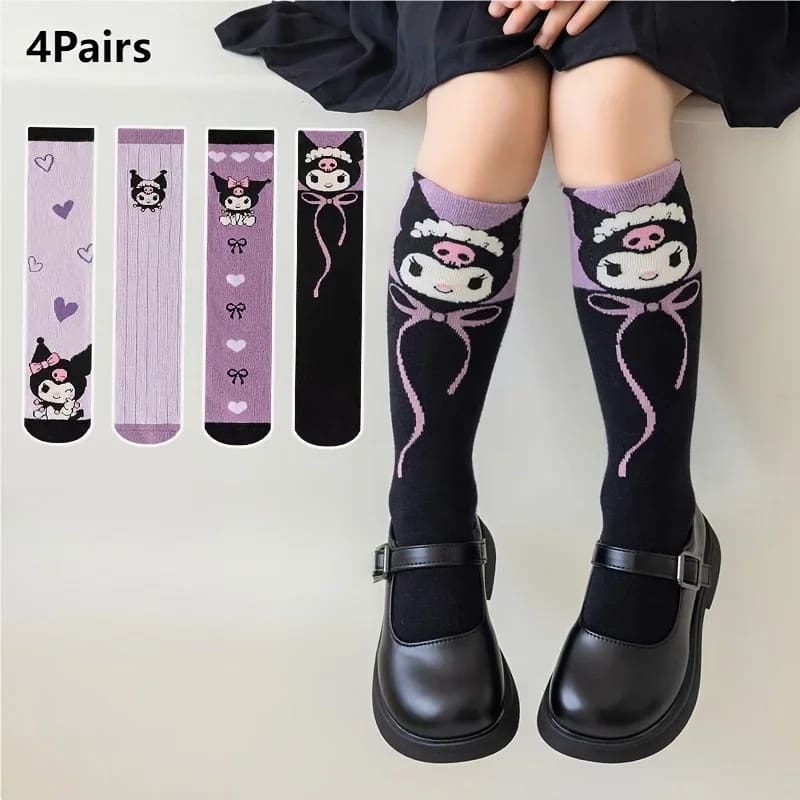 4 Pair Devil Baby Pastel Goth Kuromi Sock Set