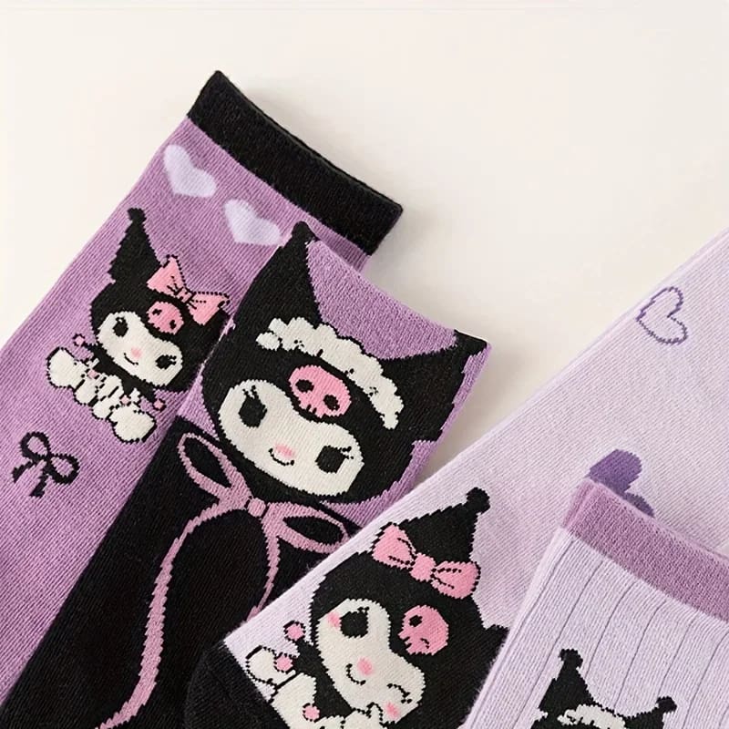 4 Pair Devil Baby Pastel Goth Kuromi Sock Set