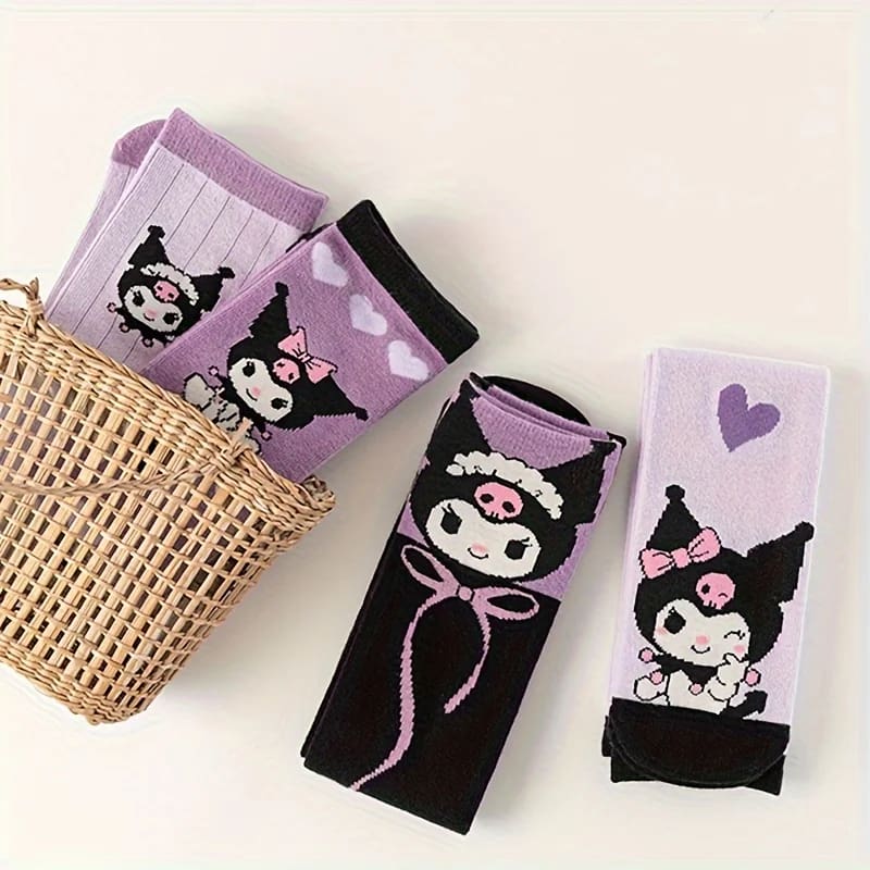 4 Pair Devil Baby Pastel Goth Kuromi Sock Set