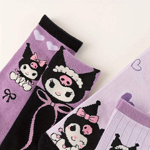 4 Pair Devil Baby Pastel Goth Kuromi Sock Set