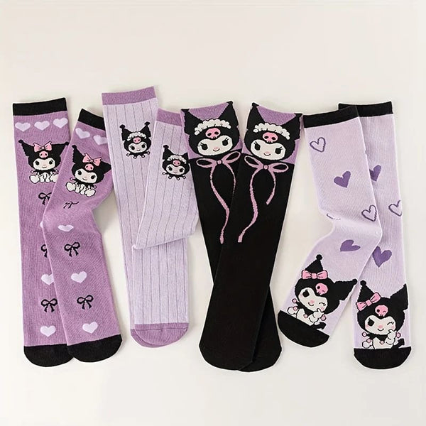 4 Pair Devil Baby Pastel Goth Kuromi Sock Set