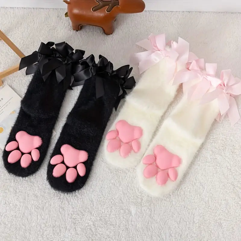 3D Furry Paw Pad Sockies