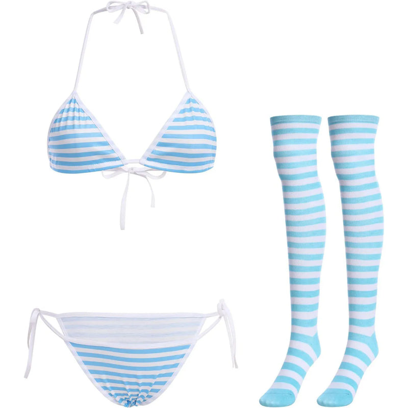 Striped Anime Micro Bikini Sets