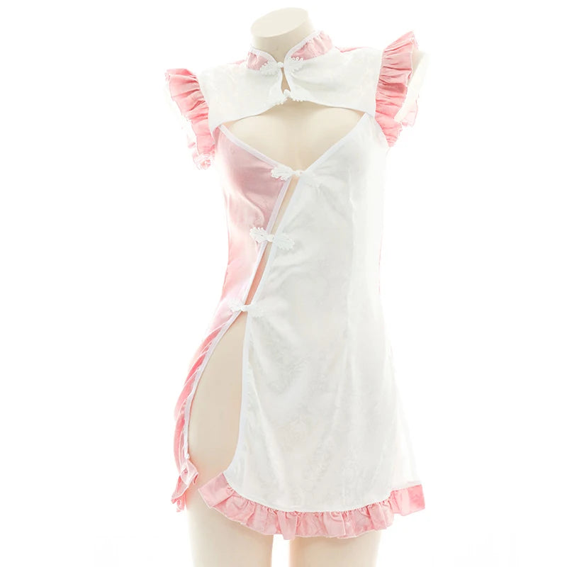 Pink Princess Cheongsam High Slit Dress