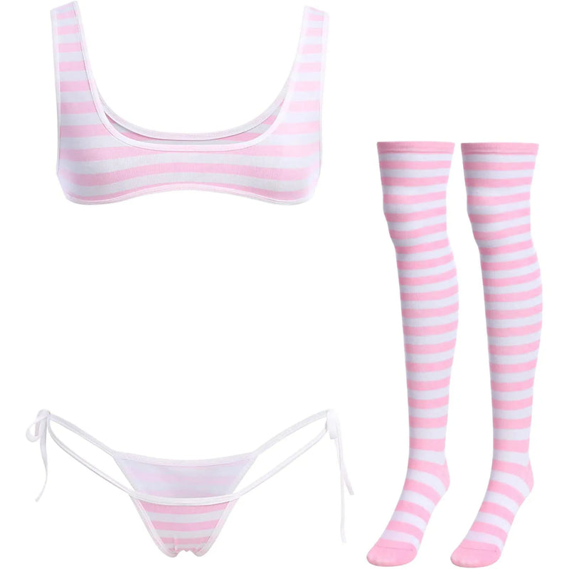 Striped Anime Micro Bikini Sets