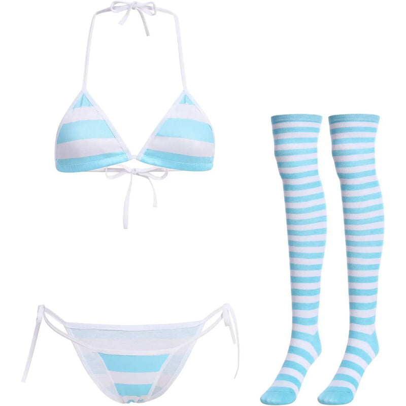 Striped Anime Micro Bikini Sets