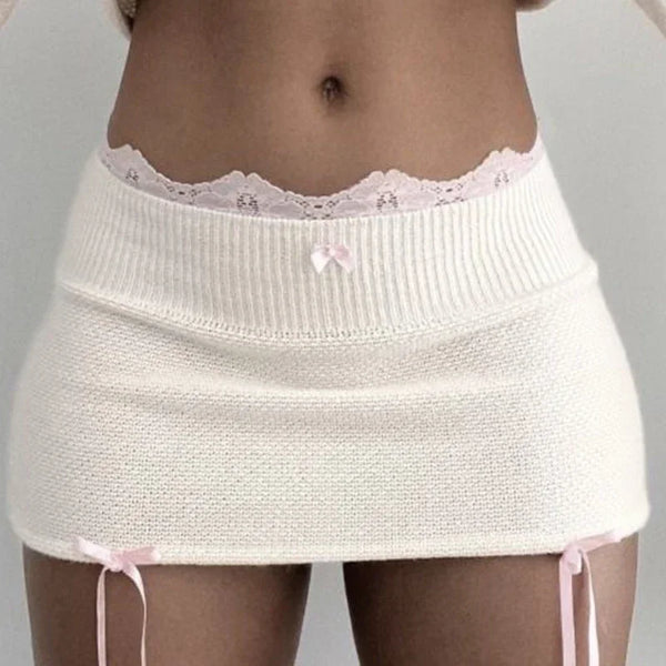 Y2K Micro-Knit Skirt