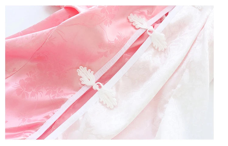 Pink Princess Cheongsam High Slit Dress