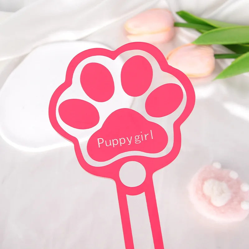 Acrylic Puppy Girl Paw Print Paddle Spank Flogger