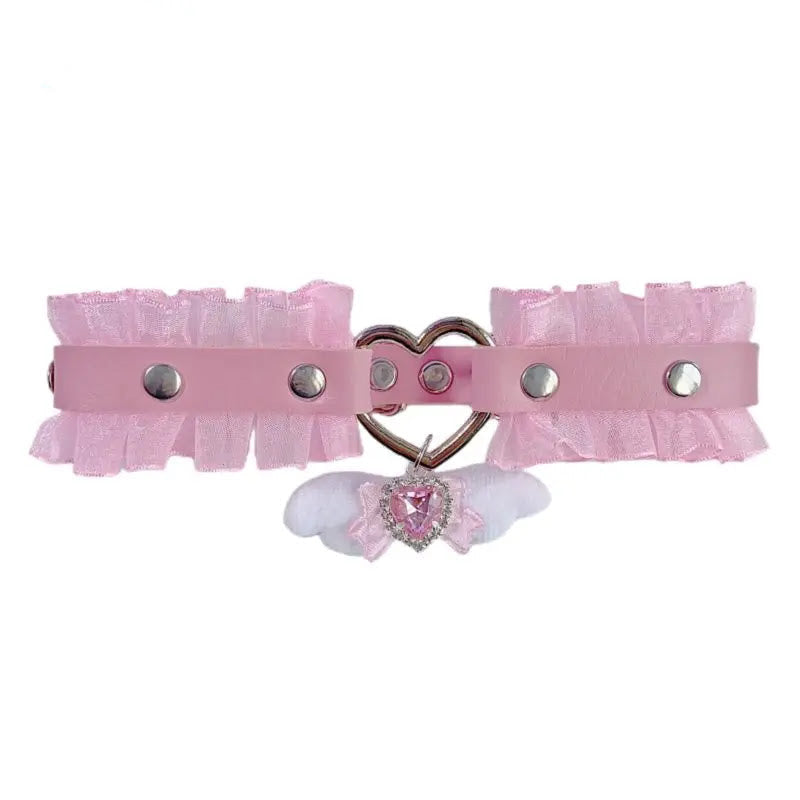 Angel Baby Ruffled Collar - choker, chokers, collar, necklace, necklaces