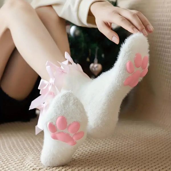 3D Furry Paw Pad Sockies