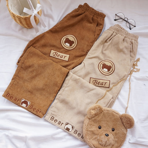 Baby Bear Cords - baby bear, brown cords, corduroy, cottagecore