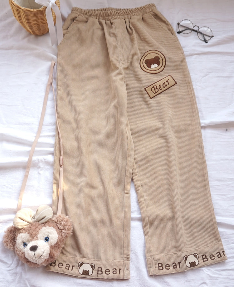 Baby Bear Cords - baby bear, brown cords, corduroy, cottagecore