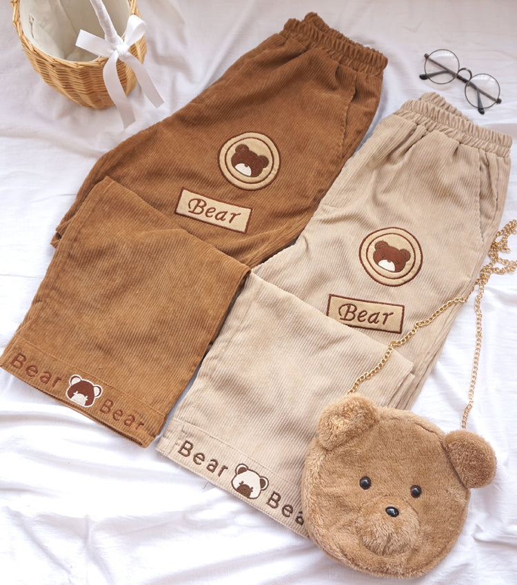 Baby Bear Cords - baby bear, brown cords, corduroy, cottagecore