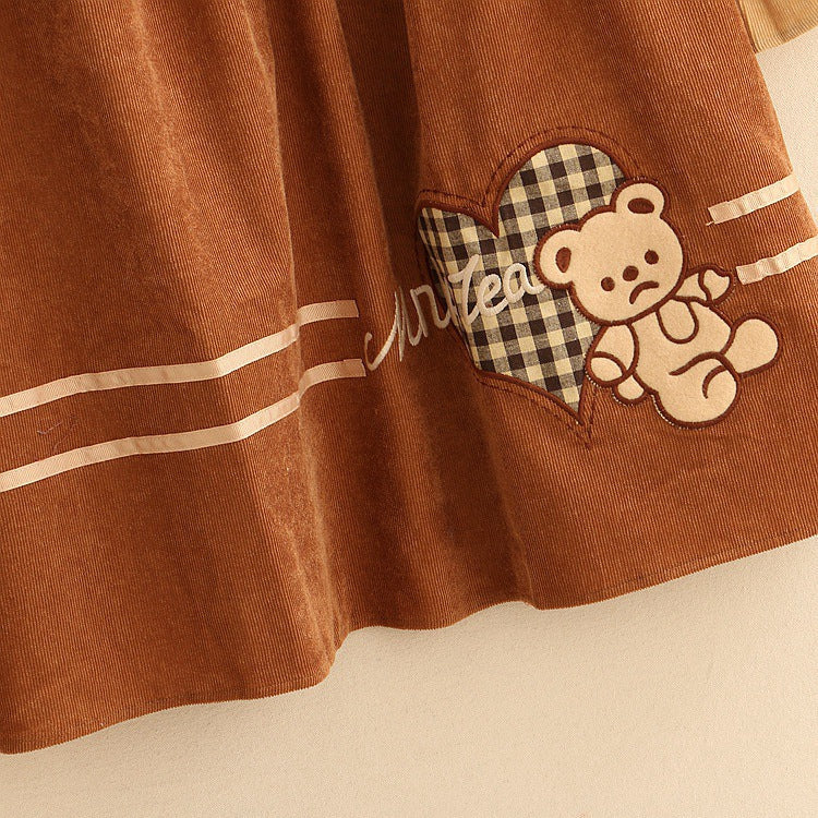 Baby Bear Dress - baby bear, bear dress, brown, brown dress