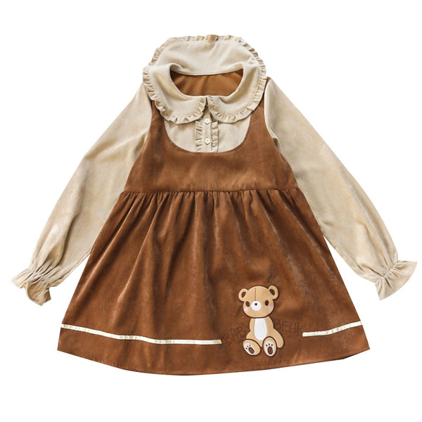 Baby Bear Dress - baby bear, bear dress, brown, brown dress