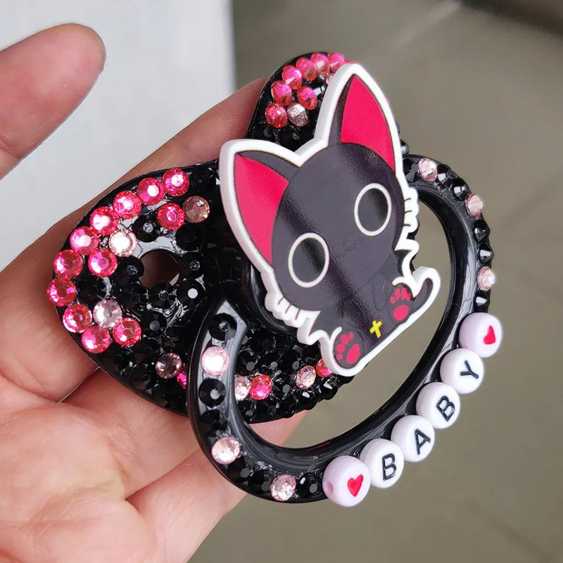 Baby Black Cat Deco Pacifier - abdl, adult paci, pacifier, ageplay, binkie