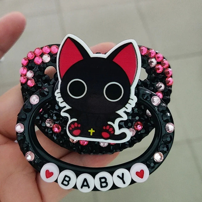 Baby Black Cat Deco Pacifier - abdl, adult paci, pacifier, ageplay, binkie