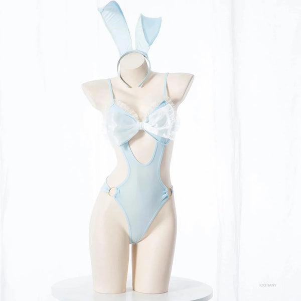 Baby Blue Bunny Bodysuit Adult Onesie Costume Outfit