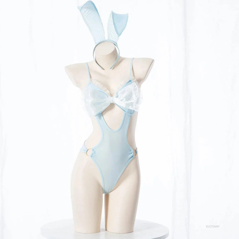 Baby Blue Bunny Bodysuit Adult Onesie Costume Outfit