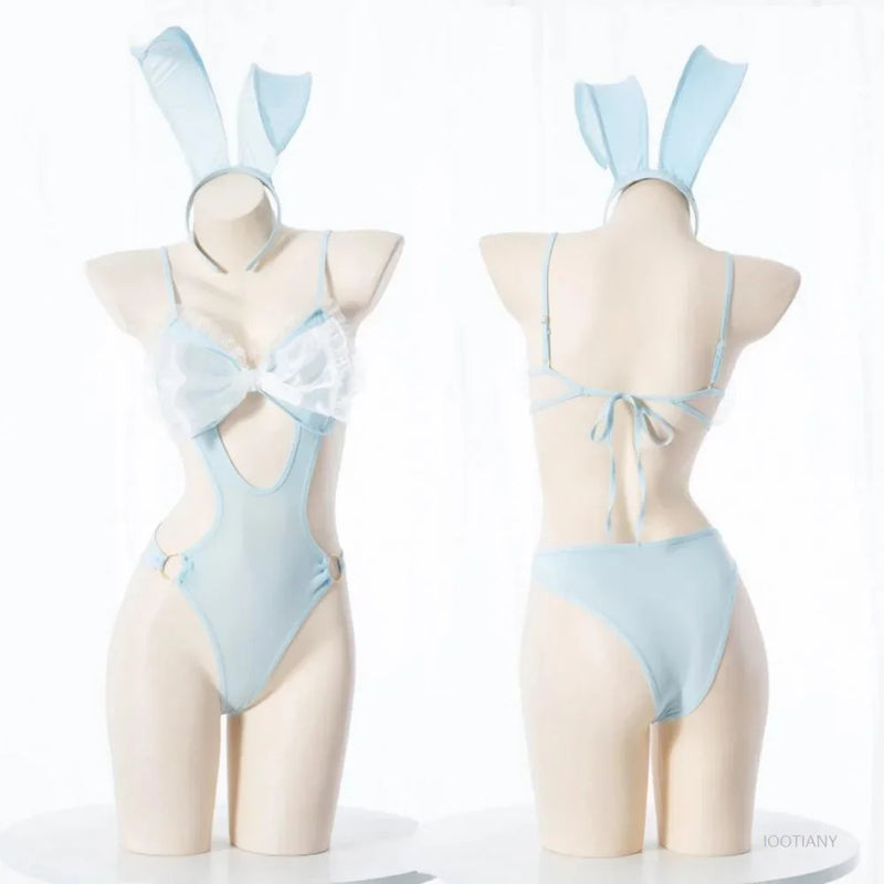 Baby Blue Bunny Bodysuit Adult Onesie Costume Outfit