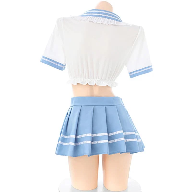 Baby Blue Sailor Scout Cosplay Lingerie Set Costume