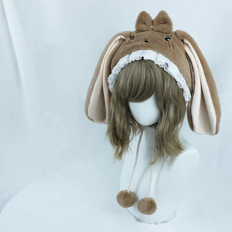 Baby Bun Lolita Bonnet - Brown - bunny ear, ears, girls, hat