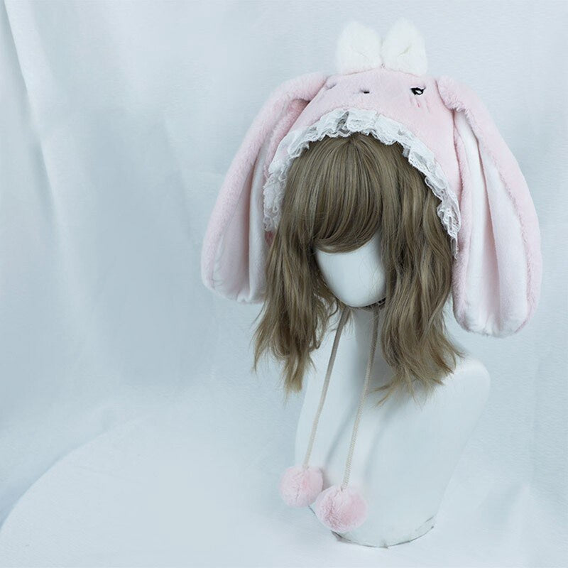 Baby Bun Lolita Bonnet - Pink - bunny ear, ears, girls, hat