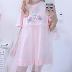 Baby Bun Night Dress - Pink - cat dress, dresses, kittens, kitty cat, lolita dress