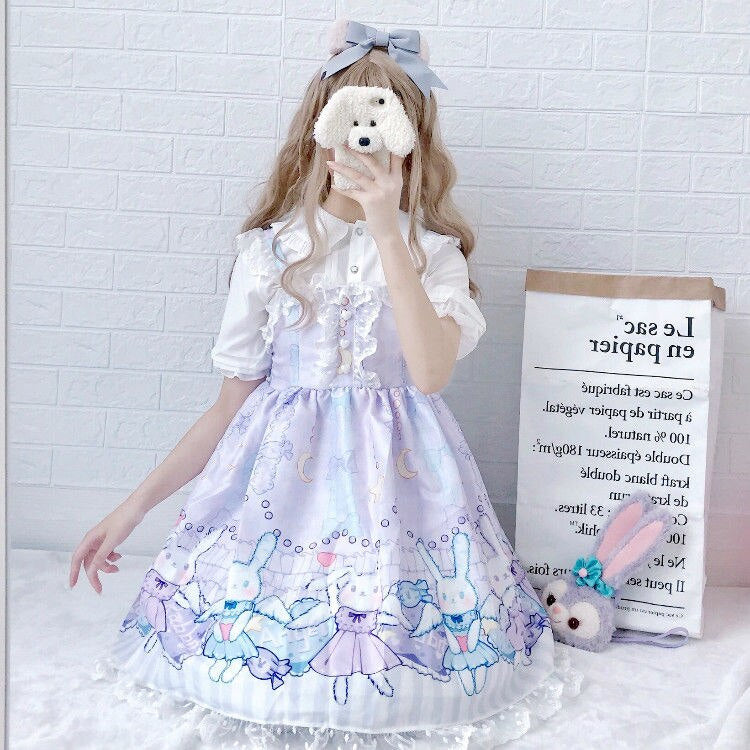 Ballerina Bunny Dress - angel bunny, bunnies, cat dress, dresses, fairy k ei