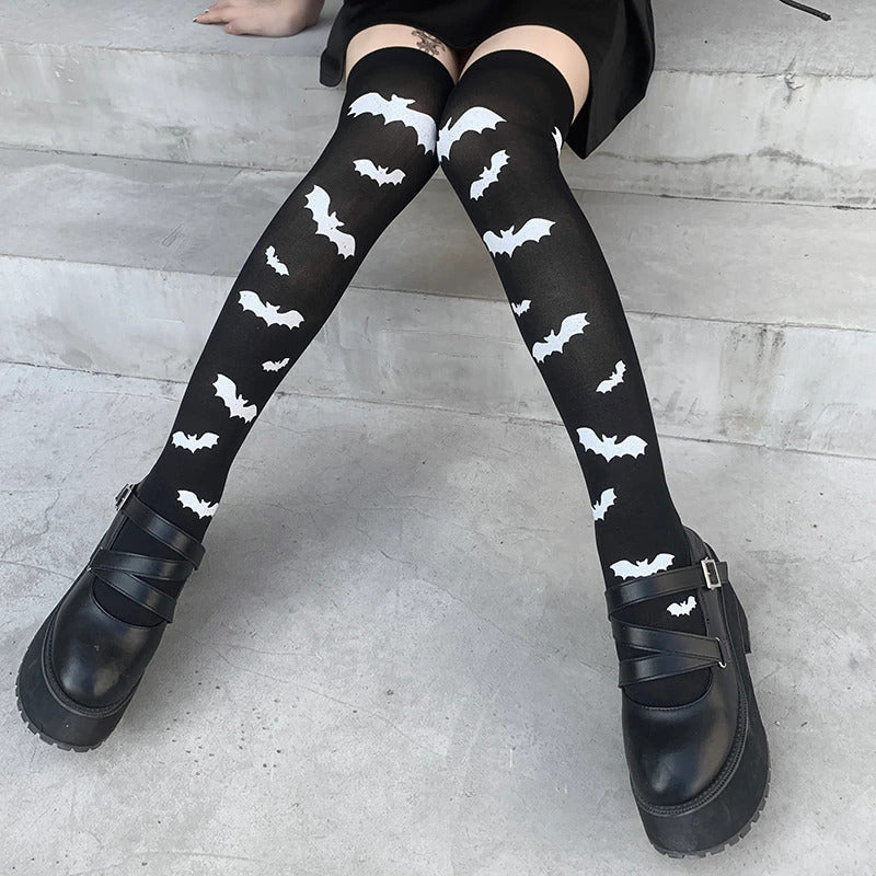 Batty Stockings - bats, batts, creepy cute, goth, goth fashion