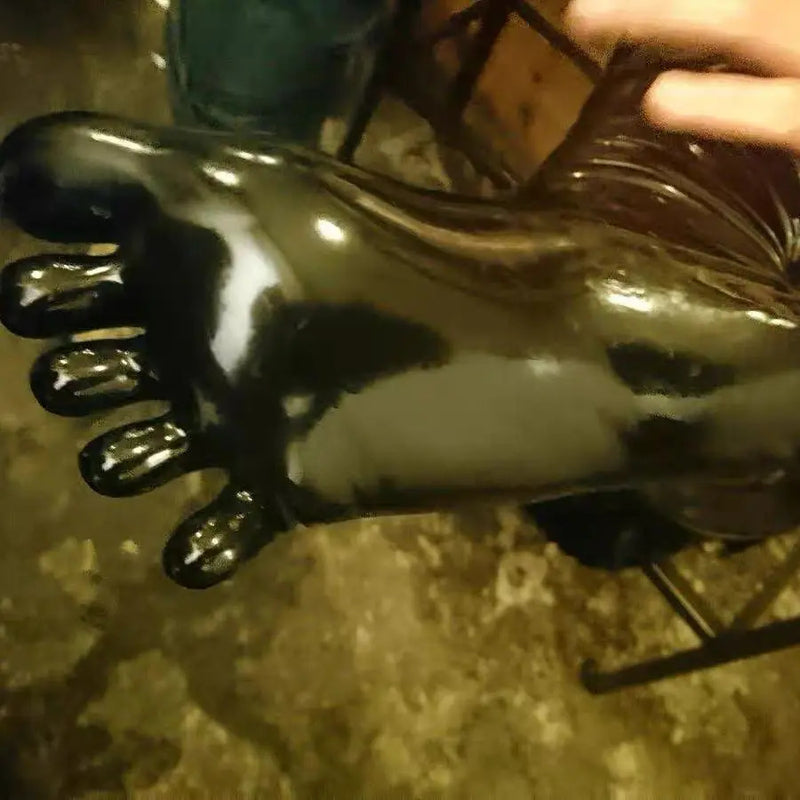 Black Latex Wet Look Socks Feet Fantasy