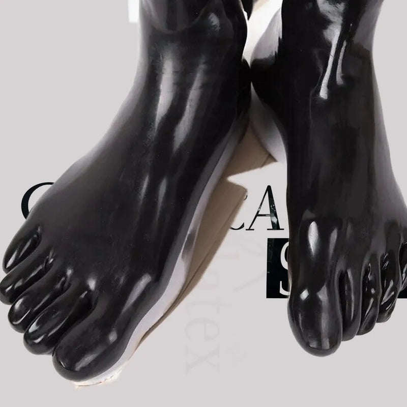 Black Latex Wet Look Socks Feet Fantasy