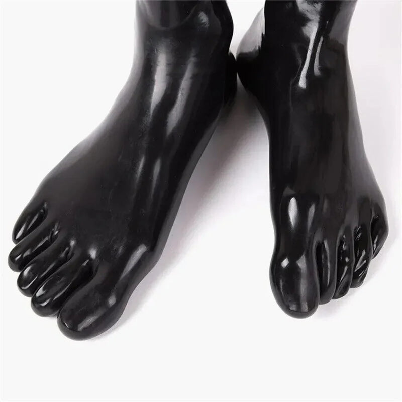 Black Latex Wet Look Socks Feet Fantasy