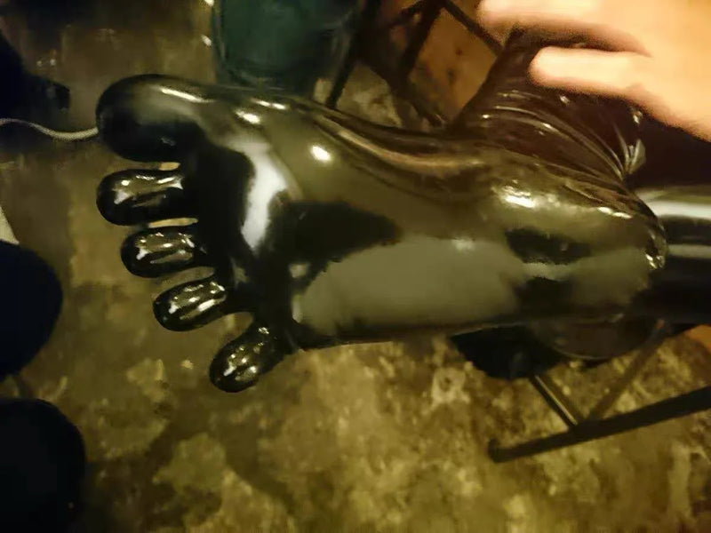 Black Latex Wet Look Socks Feet Fantasy