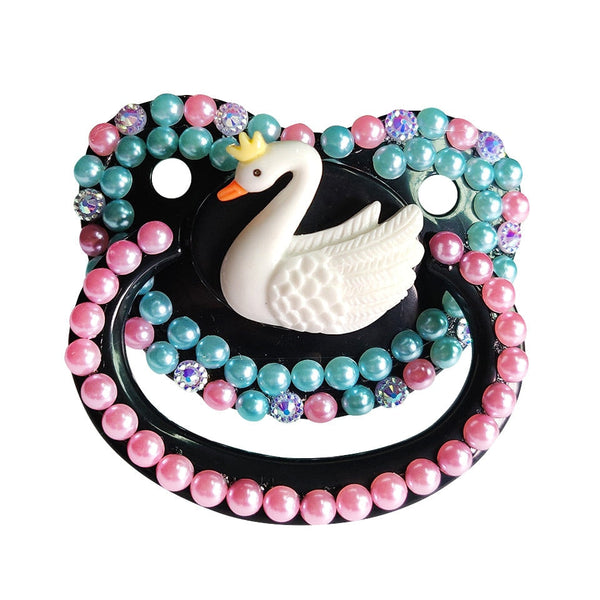 Black Swan Deco Pacifier - adult paci, binkie, binkies, pacifiers, pacis