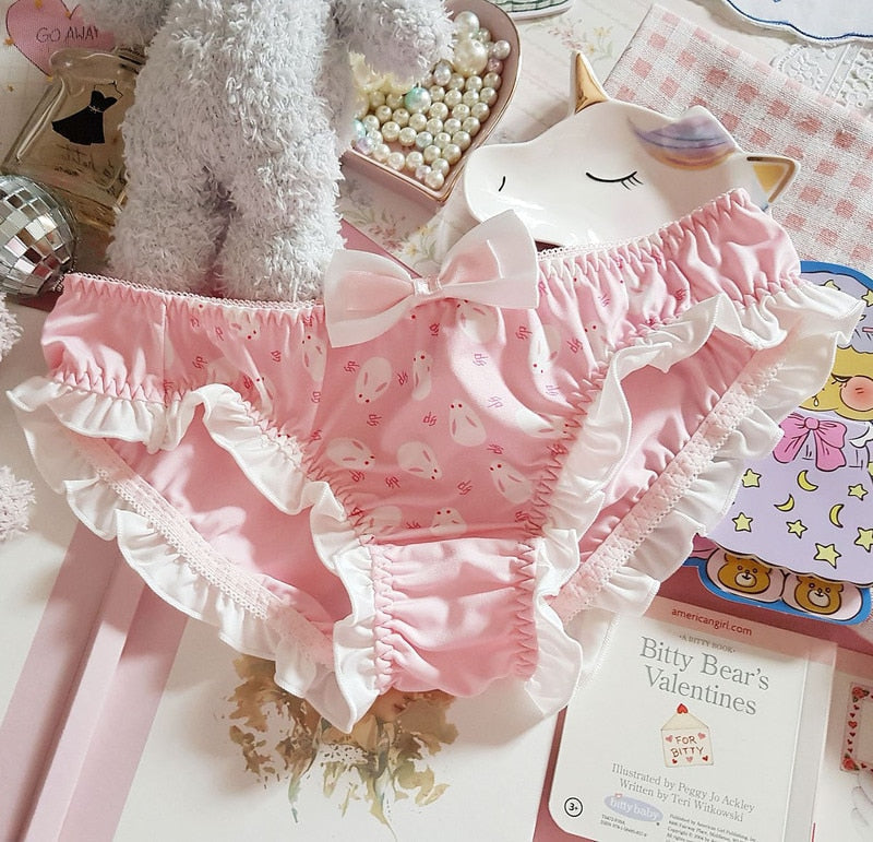 Bouncing Bunny Undies - Pink / M - baby bun, bunnies, bunny rabbits, undies, buns