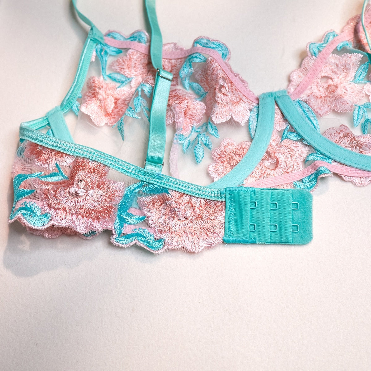 Bubblegum Flower Lingerie Set Flowers Floral Garter Belt – DDLG Playground