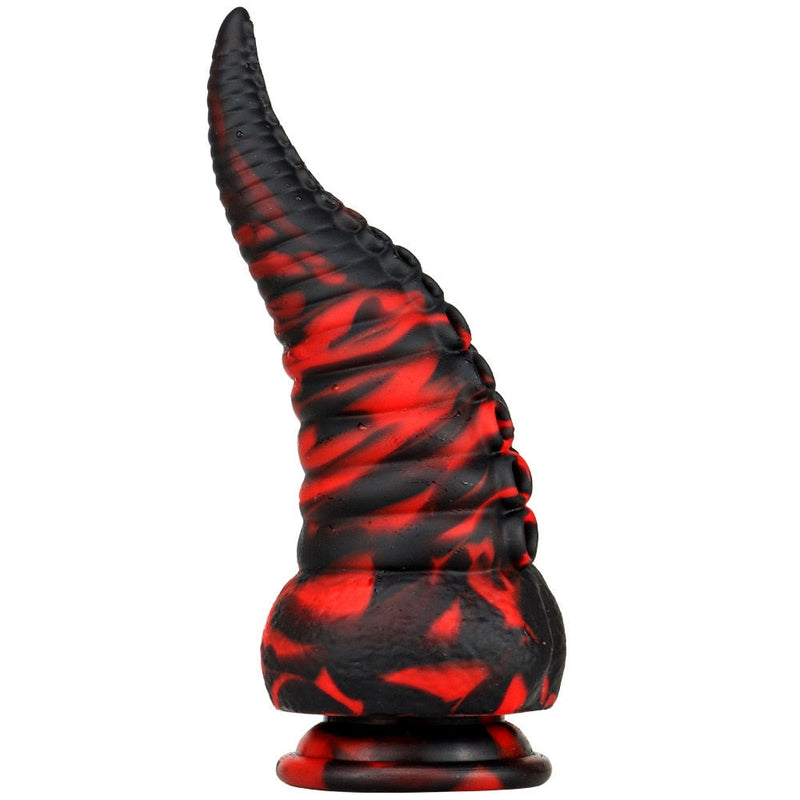 Bumpy Silicone Tentacle Ride - Black & Red Spots - alien, dildo, dildos, rubber, silicone