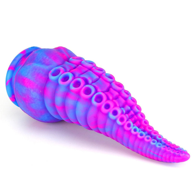 Bumpy Silicone Tentacle Ride - Blue Purple Waves - alien, dildo, dildos, rubber, silicone