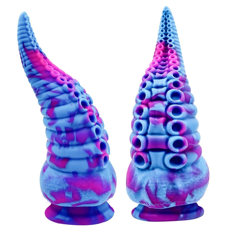 Bumpy Silicone Tentacle Ride - Dark Purple Blue Spots - alien, dildo, dildos, rubber, silicone