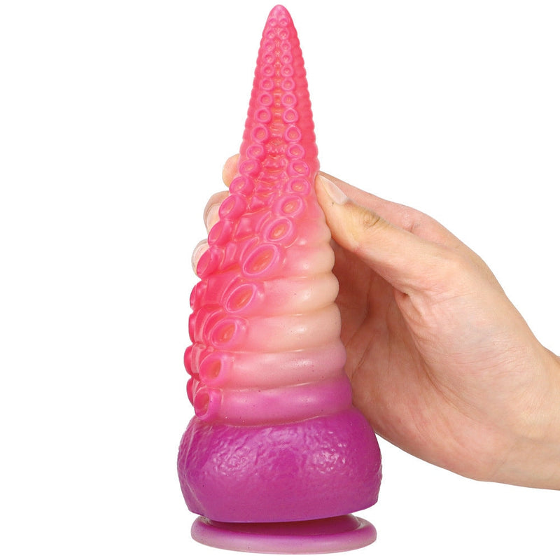 Bumpy Silicone Tentacle Ride - Purple Pink Peach - alien, dildo, dildos, rubber, silicone