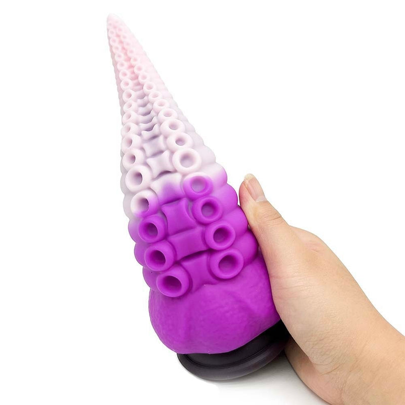 Bumpy Silicone Tentacle Ride - Purple White - alien, dildo, dildos, rubber, silicone