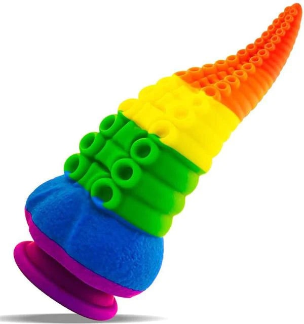 Bumpy Silicone Tentacle Ride - Rainbow - alien, dildo, dildos, rubber, silicone