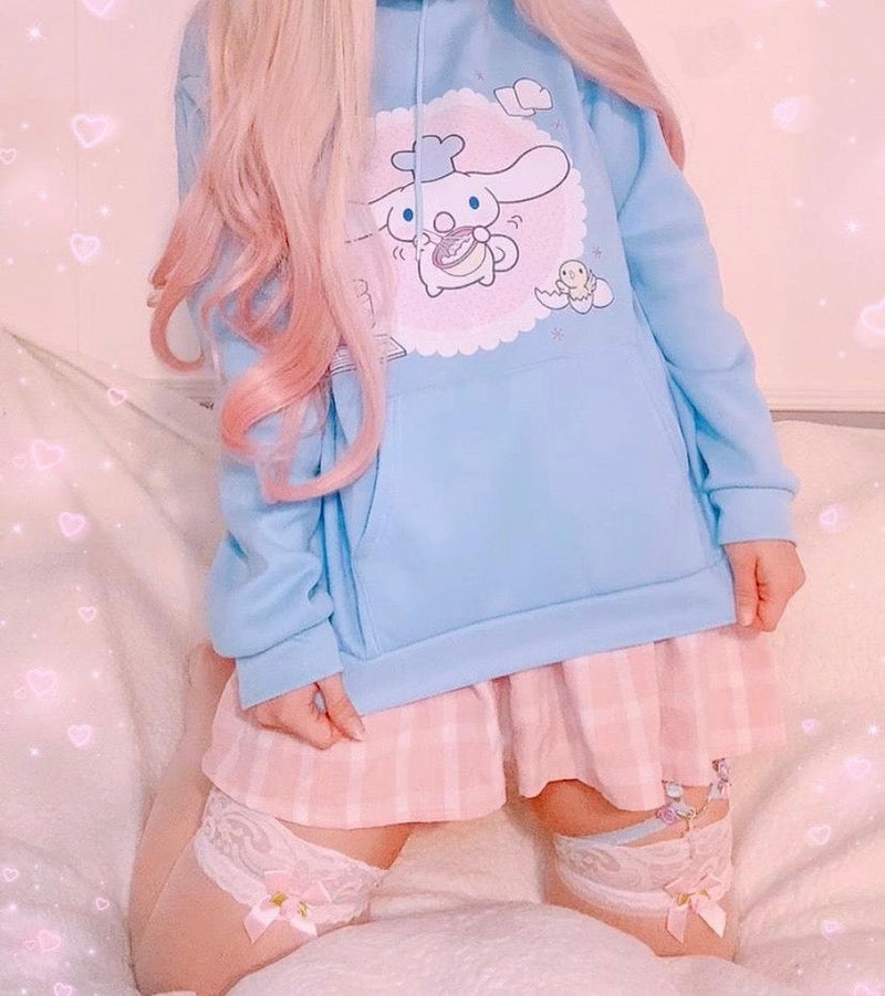 Bunny Cake Hoodie - bakery, baking, cinnamoroll, fairy kei, hoodie