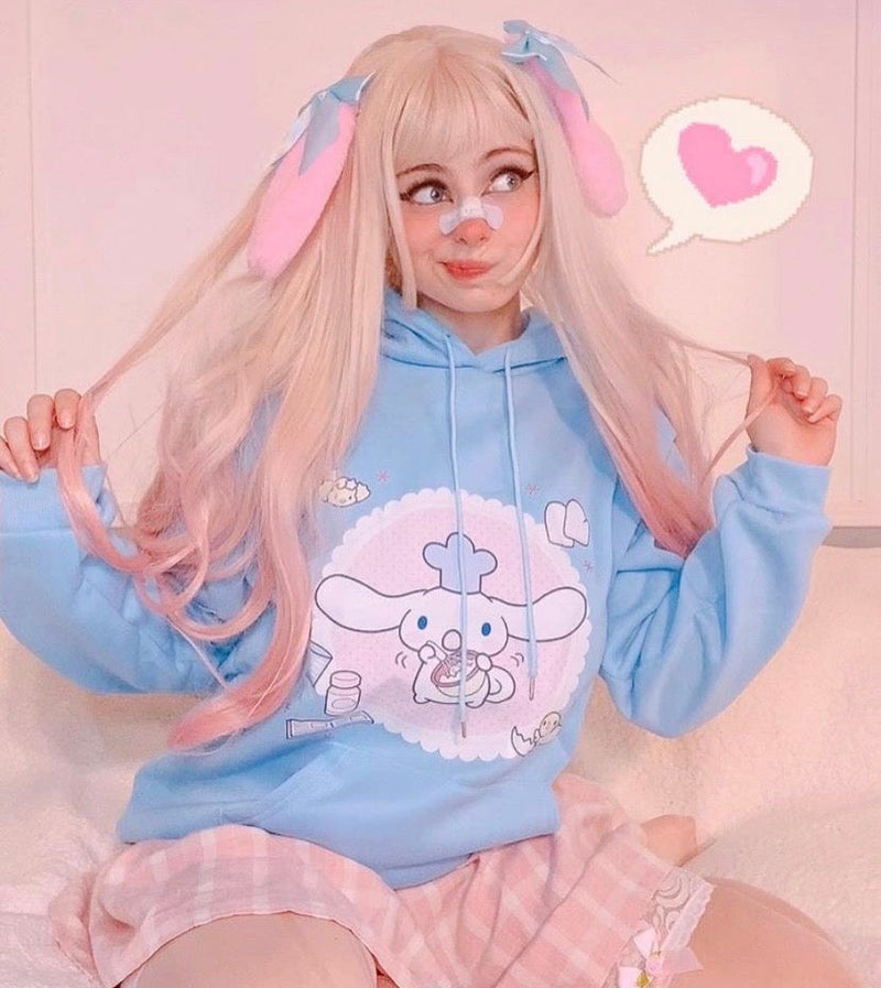 Bunny Cake Hoodie - bakery, baking, cinnamoroll, fairy kei, hoodie