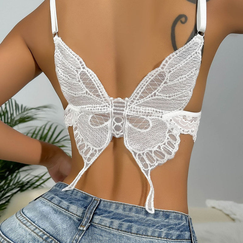 Butterfly Back Bralette - bralette, bralettes, butterfly, butterfly wings, embroidered