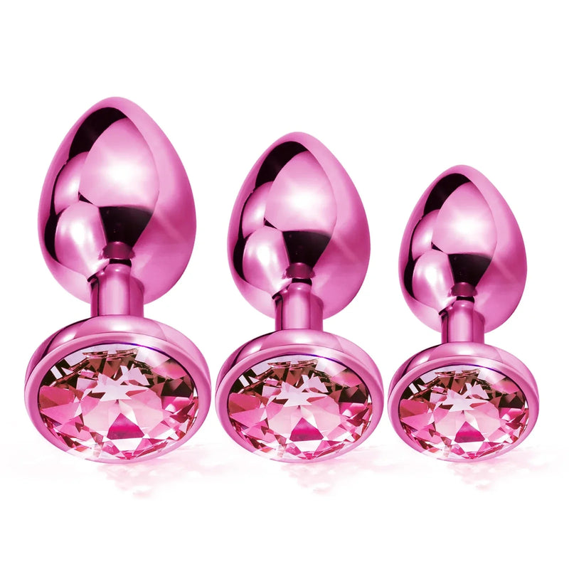 Candy Chrome Plugs - Pink (Small) - anal plugs, butt plug, chrome, pink