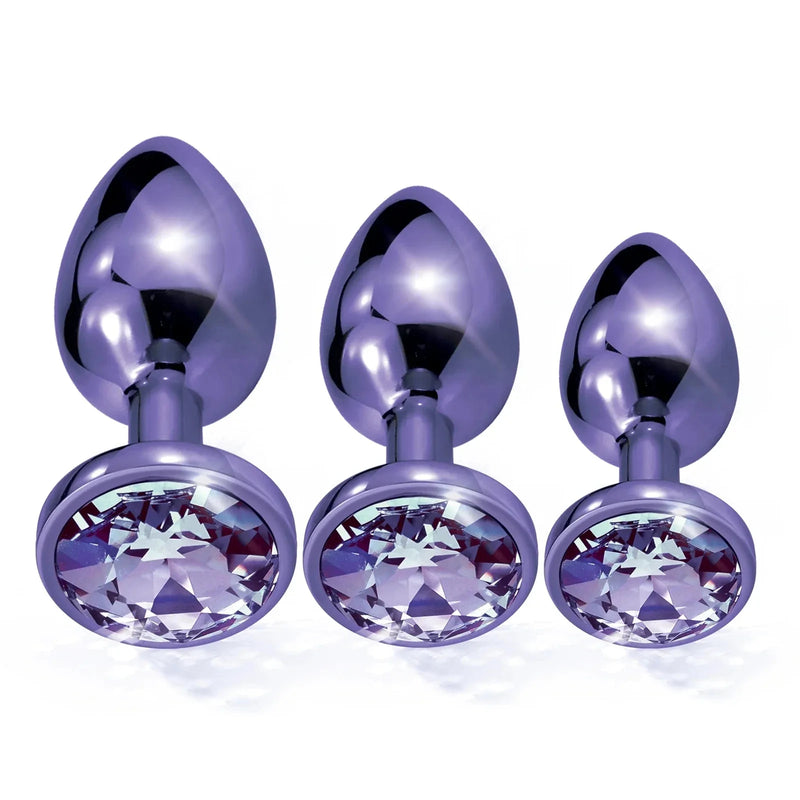 Candy Chrome Plugs - Purple (Small) - anal plugs, butt plug, chrome, pink